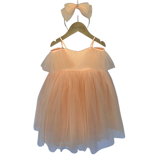 Ethereal Peach Sparkle Dress