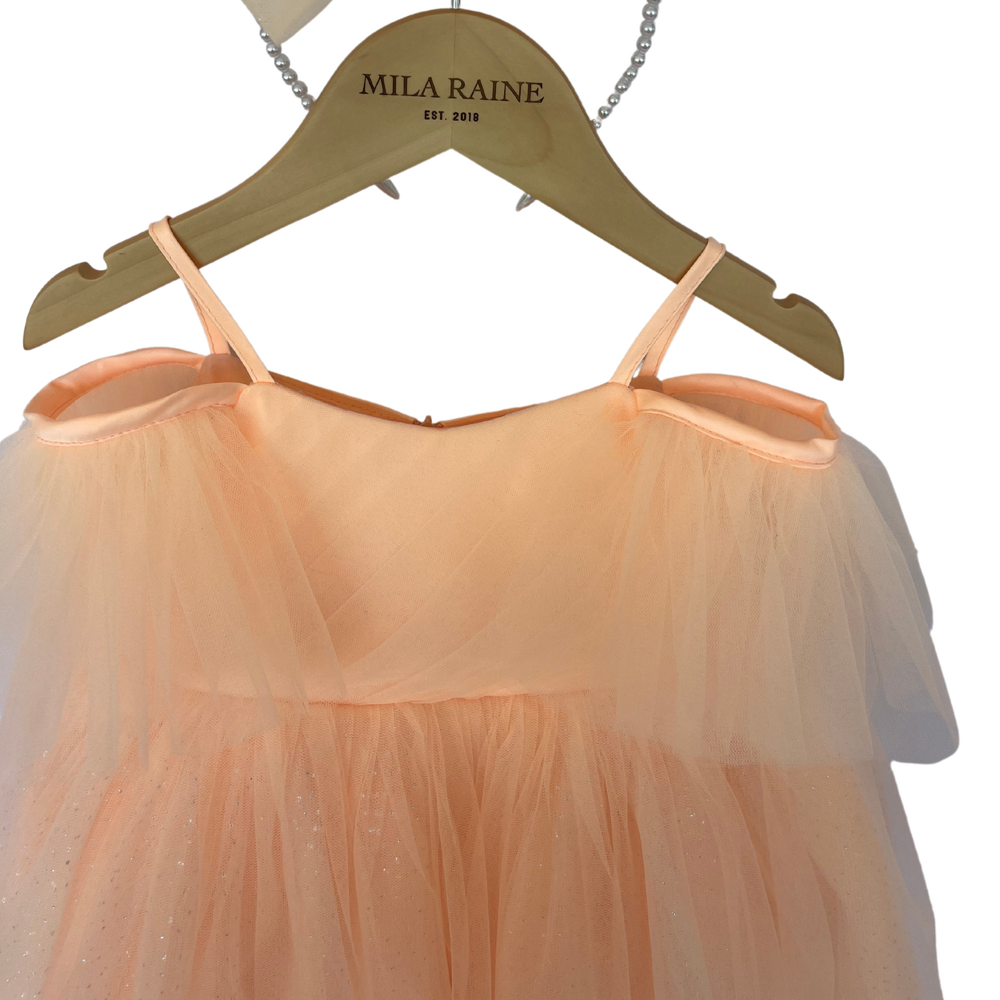 Ethereal Peach Sparkle Dress - Mila Raine - #tag1# - #tag3# - #tag2# - #tag4#