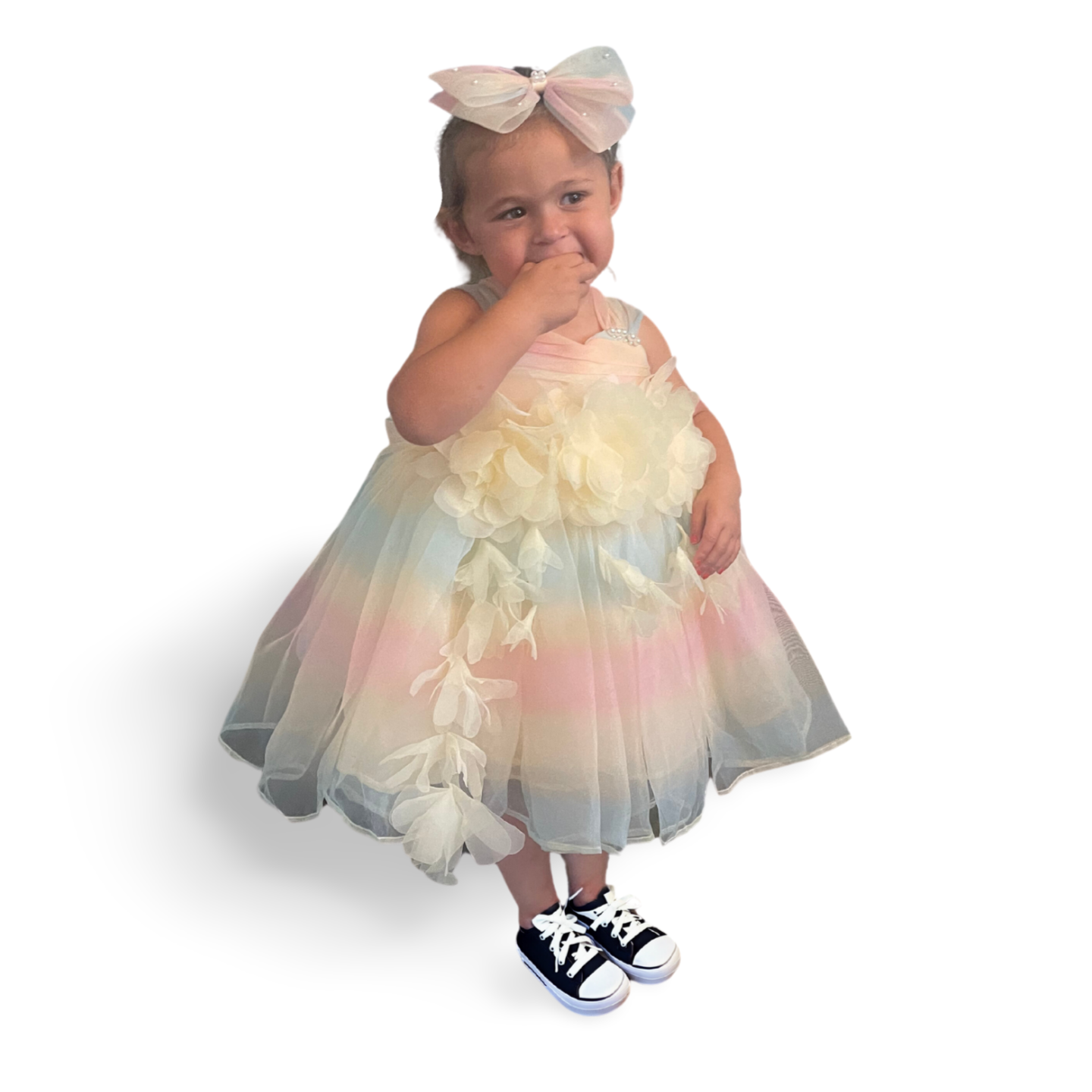 Pastel Bloom Mesh Dress - Mila Raine