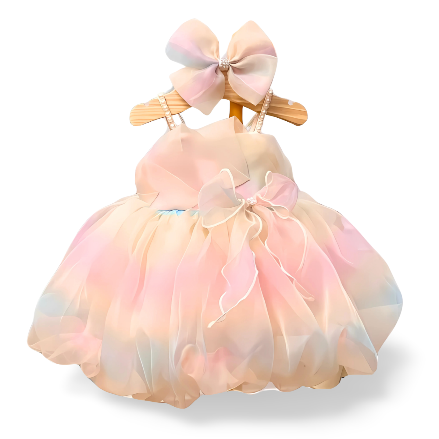 Cloud Puff Pearl Strap Dress - Mila Raine