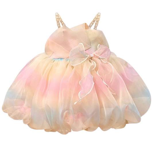 Cloud Puff Pearl Strap Dress - Mila Raine 