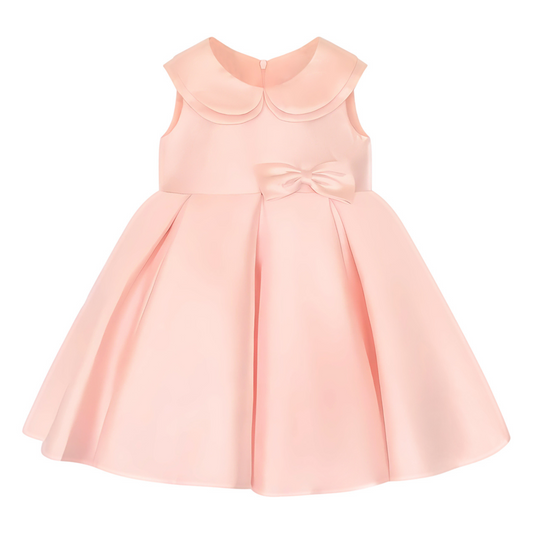 Pink Satin Collar Dress - Mila Raine 