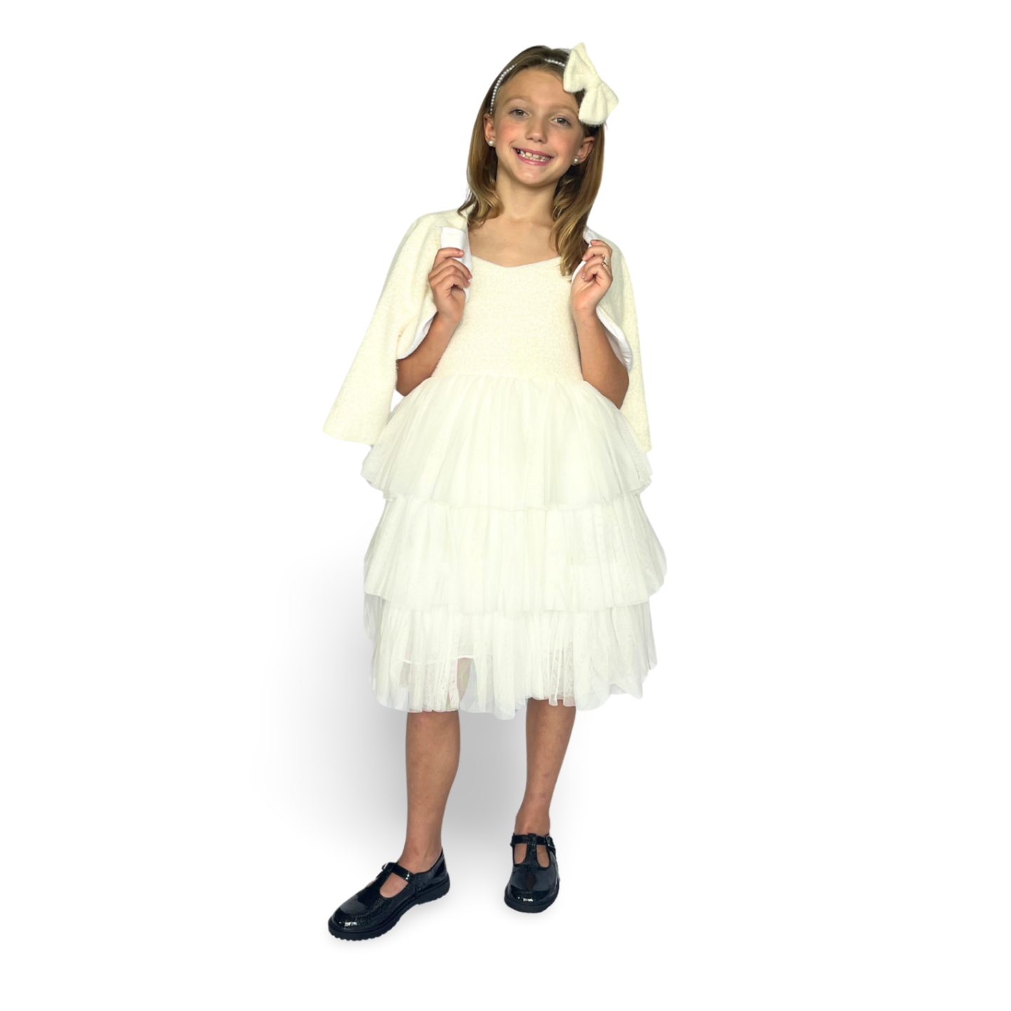 Ivory Frost Dress & Jacket - Mila Raine 