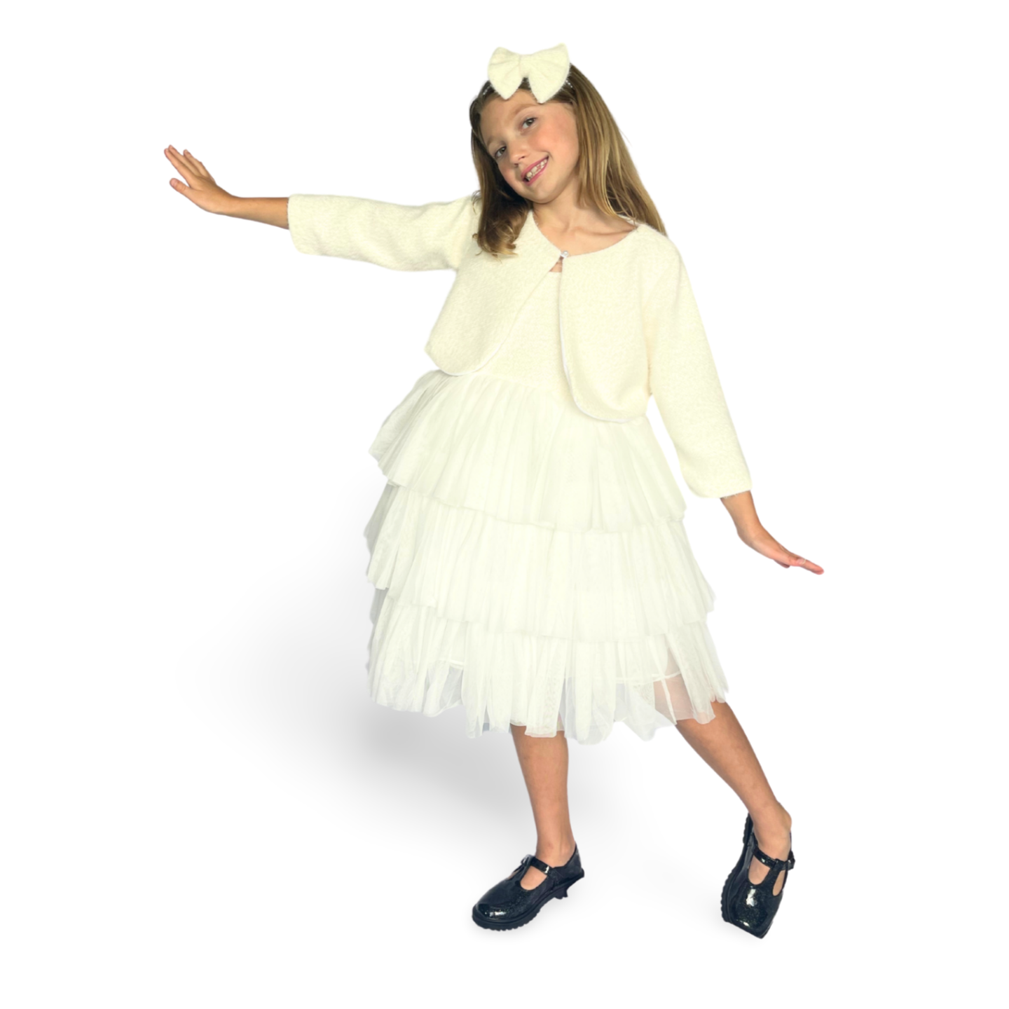 Ivory Frost Dress & Jacket - Mila Raine 