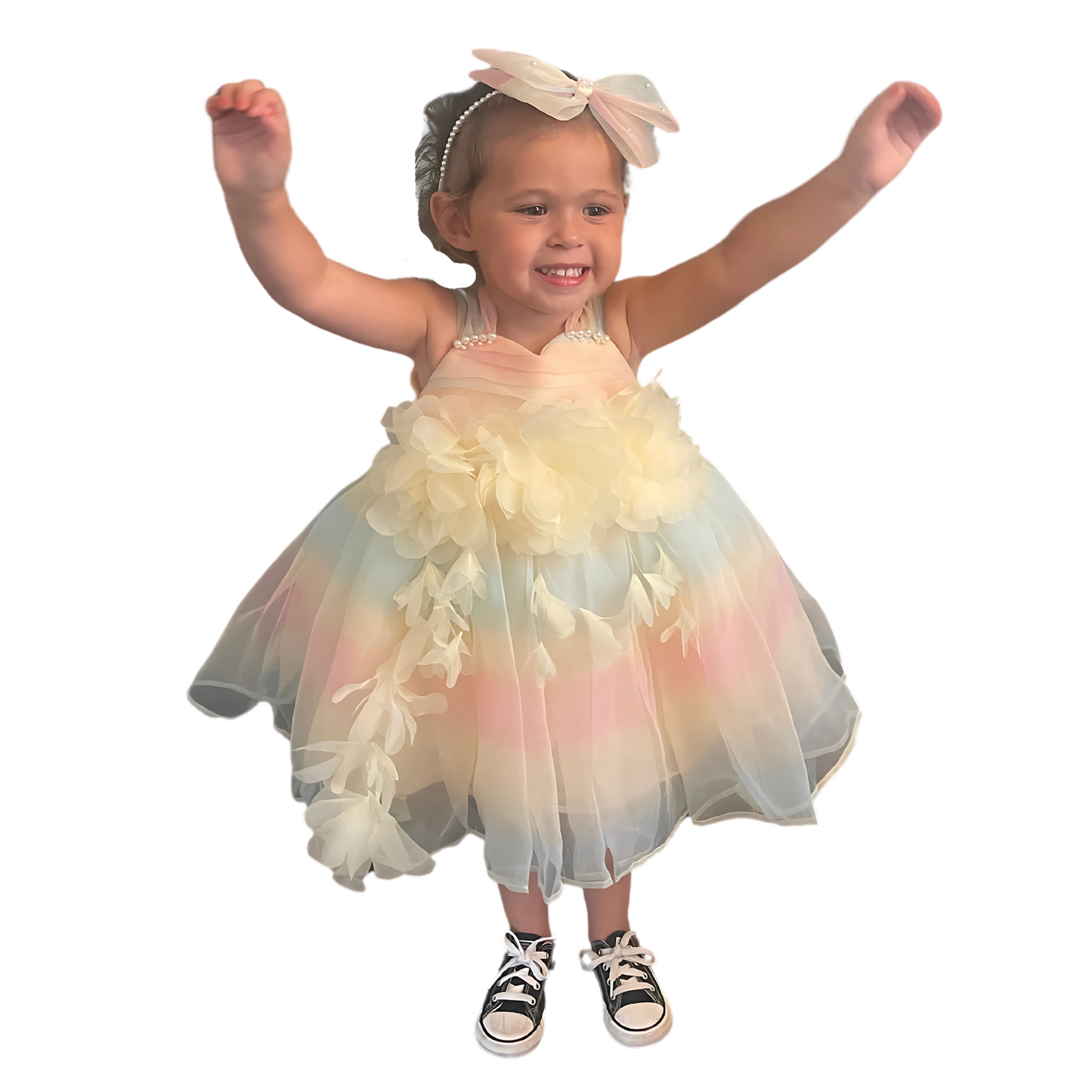 Pastel Bloom Mesh Dress - Mila Raine 