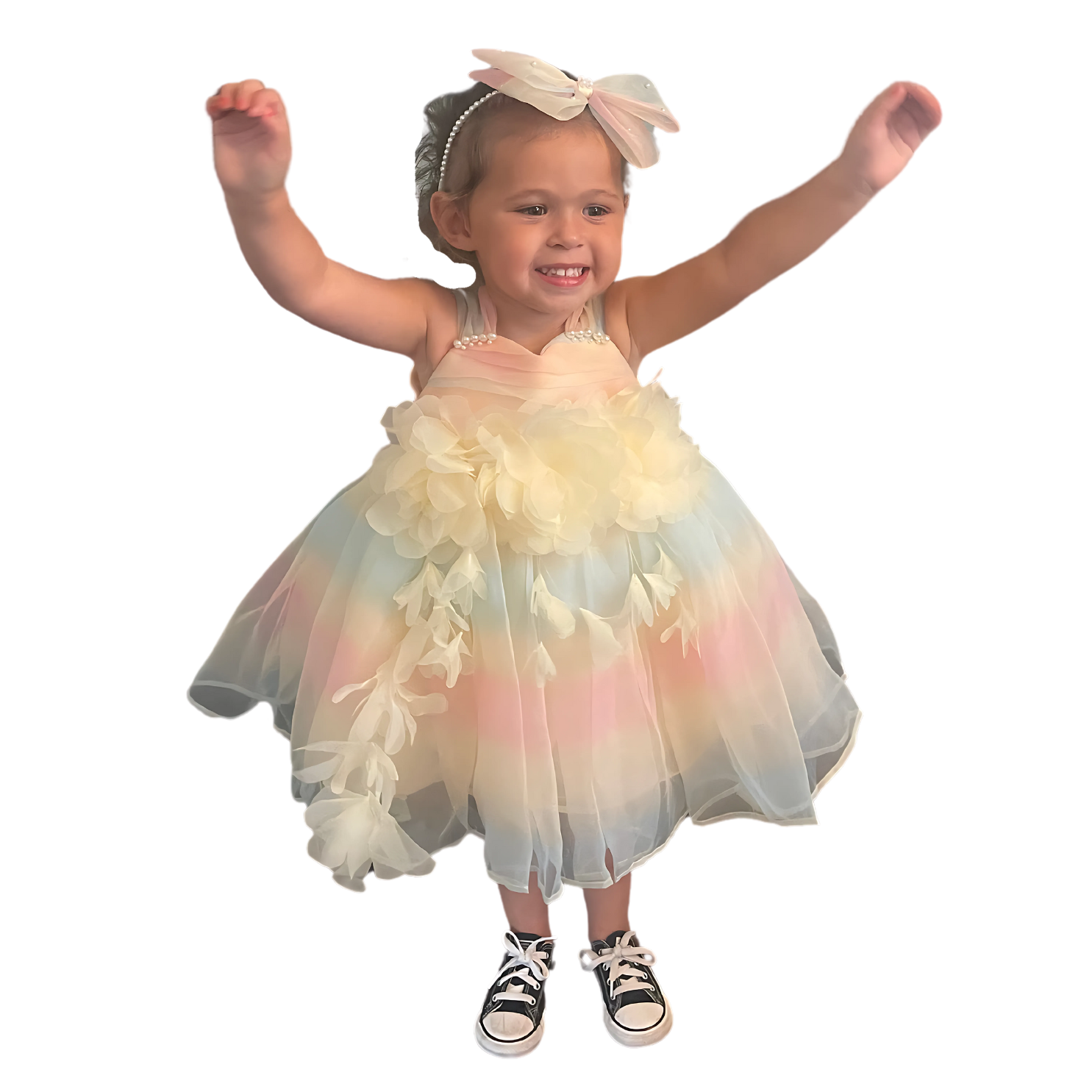 Pastel Bloom Mesh Dress - Mila Raine 
