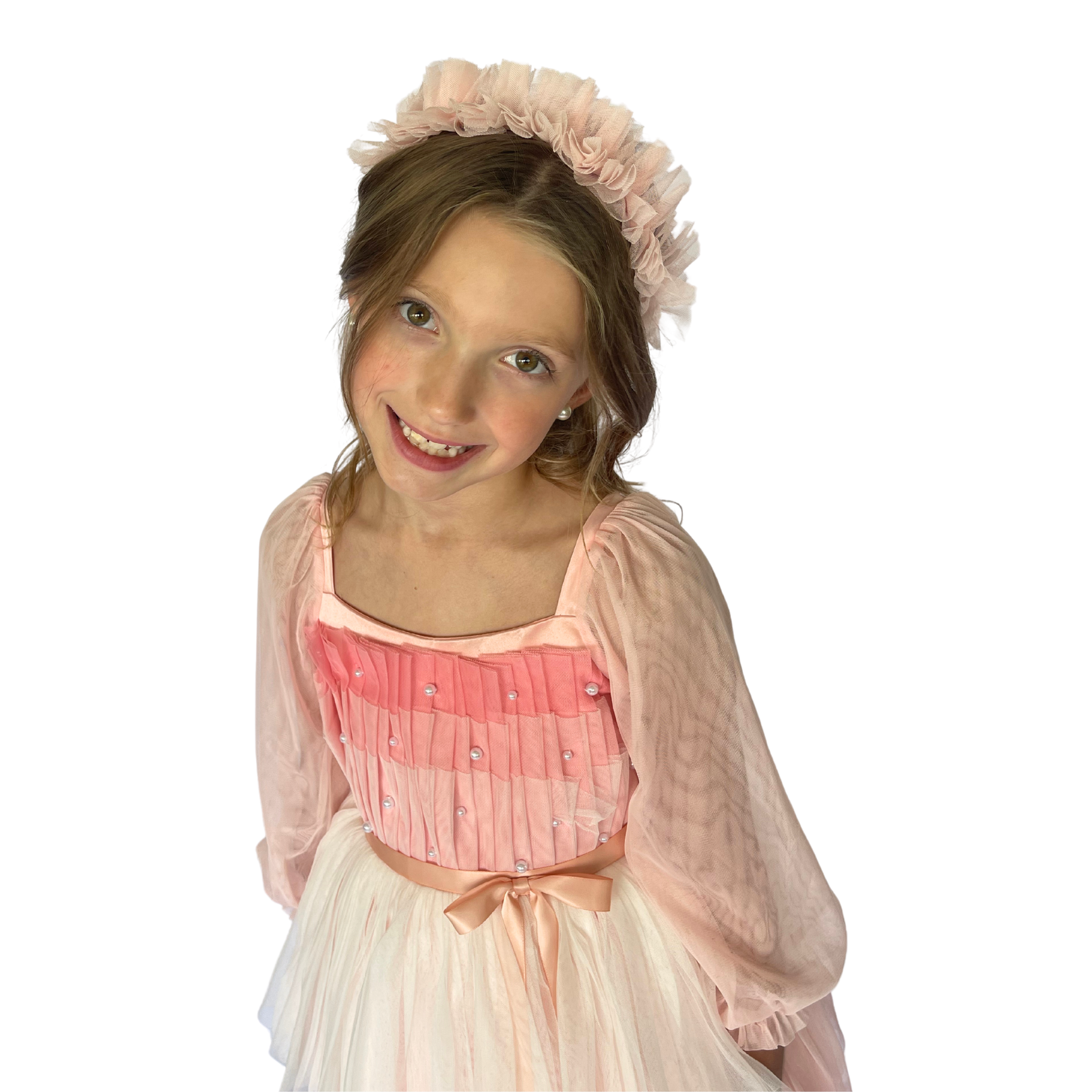 Cotton Candy Sheer Sleeve Tulle Dress - Mila Raine 