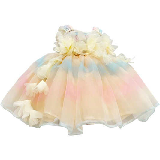 Pastel Bloom Mesh Dress - Mila Raine 