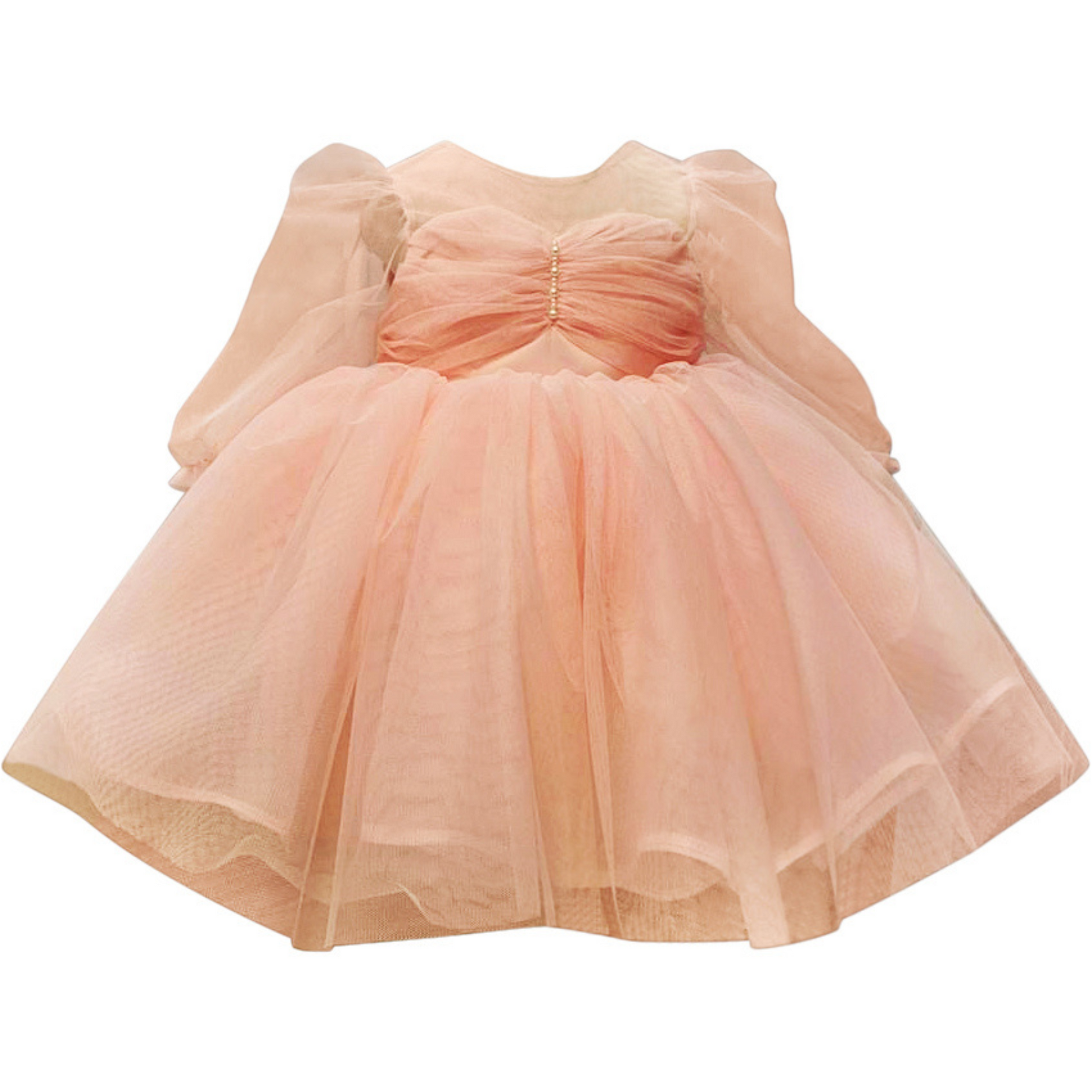 Elegant Pastel Pink Sheer Sleeve Dress - Mila Raine 