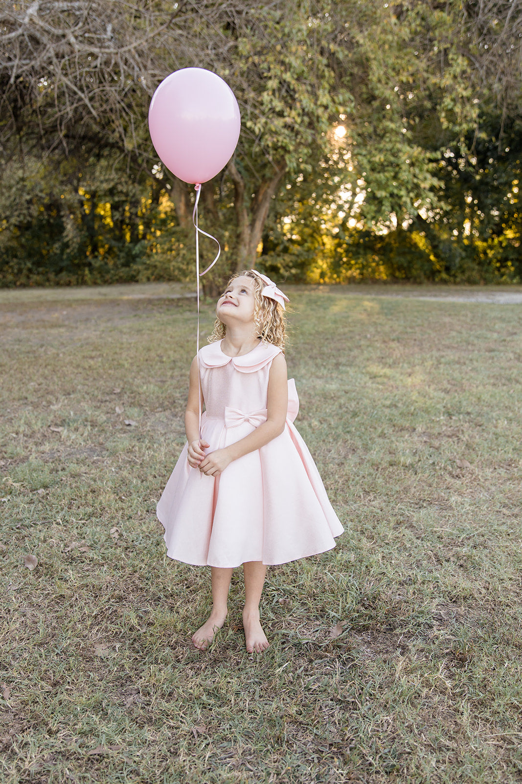 Pink Satin Collar Dress - Mila Raine 