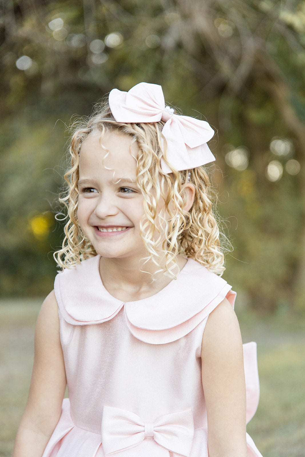Pink Satin Collar Dress - Mila Raine 