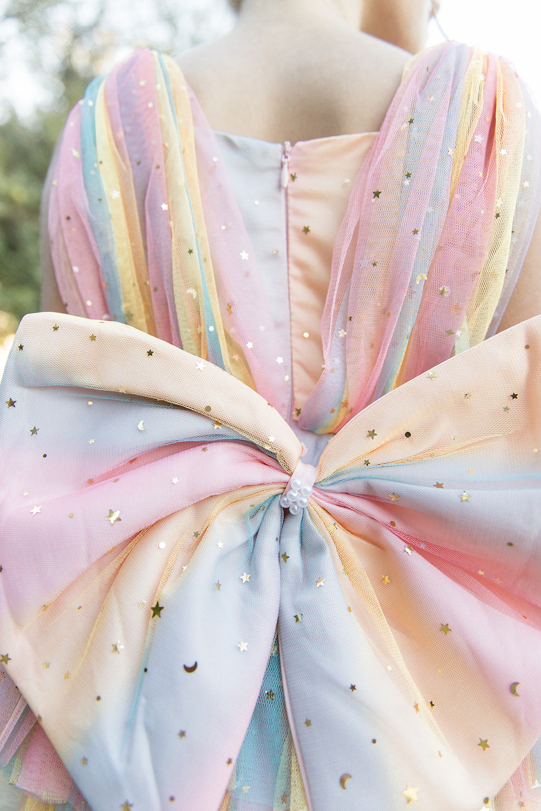 Rainbow Shimmer Mesh Dress - Mila Raine 