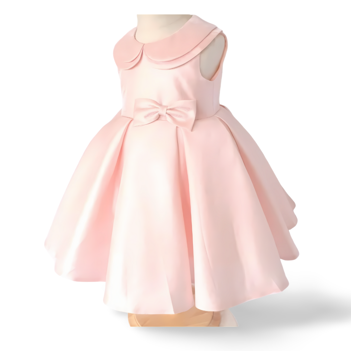 Pink Satin Collar Dress - Mila Raine 