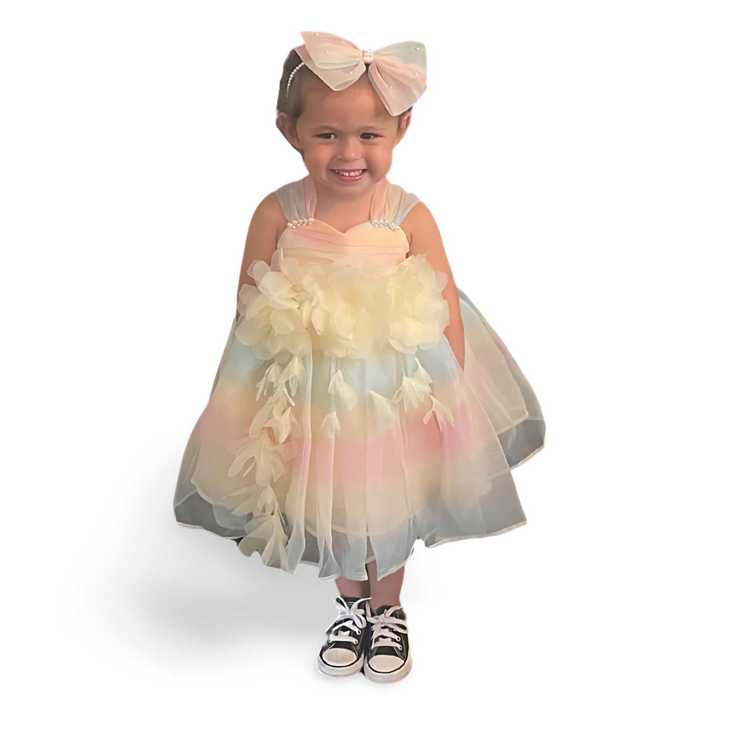 Pastel Bloom Mesh Dress - Mila Raine 