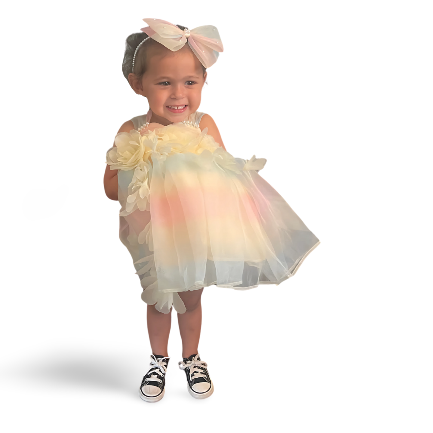 Pastel Bloom Mesh Dress - Mila Raine 
